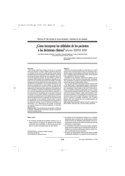 &iquest;C&oacute;mo incorporar las utilidades de los pacientes a las decisiones