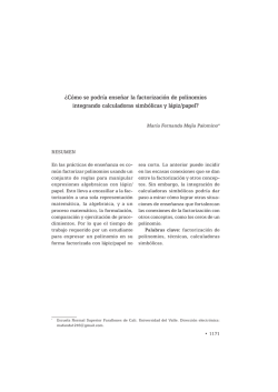 &iquest;C&oacute;mo se podr&iacute;a ense&ntilde;ar la factorizaci&oacute;n de polinomios - Funes