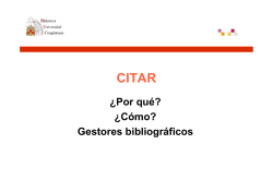&iquest;Por qu&eacute;? &iquest;C&oacute;mo? Gestores bibliogr&aacute;ficos