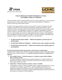 C&oacute;mo la Reforma de Salud le Beneficiar&aacute; a Usted y las Familias