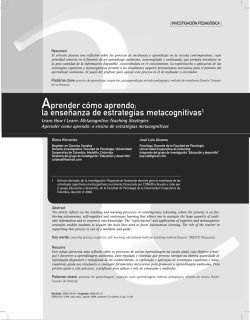 Aprender c&oacute;mo aprendo: la ense&ntilde;anza de estrategias