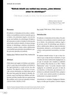 &ldquo;Maltrato Infantil: una realidad muy cercana, &iquest;c&oacute;mo debemos actuar