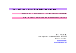 C&oacute;mo articular el Aprendizaje Reflexivo en el aula - Institut de