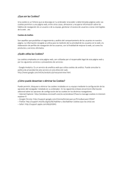 &iquest;Que son las Cookies? &iquest;Qui&eacute;n utiliza las Cookies? &iquest;C&oacute;mo puedo