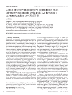 C&oacute;mo obtener un pol&iacute;mero degradable en el laboratorio - UNPA