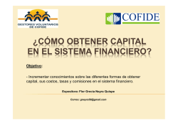 Los Olivos-C&oacute;mo obtener Capital en el SF \(25.07.12\)Fondo - Cofide