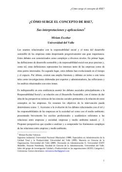 &iquest;C&Oacute;MO SURGE EL CONCEPTO DE RSE?, Sus - Ascolfa