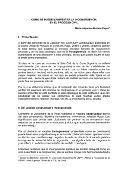 C&Oacute;MO SE PUEDE MANIFESTAR LA INCONGRUENCIA EN EL