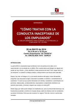 &ldquo;C&Oacute;MO TRATAR CON LA CONDUCTA - Grupo Progresa