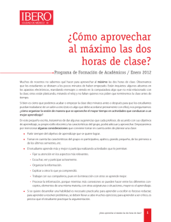 &iquest;C&oacute;mo aprovechar al m&aacute;ximo las dos horas de clase?