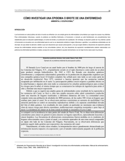 C&Oacute;MO INVESTIGAR UNA EPIDEMIA O BROTE DE UNA