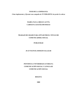 TOUR DE LA ESPERANZA C&oacute;mo implementar y Ejecutar una