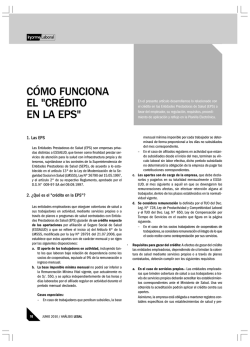 C&Oacute;MO FUNCIONA EL CR&Eacute;DITO EN LA EPS - AELE