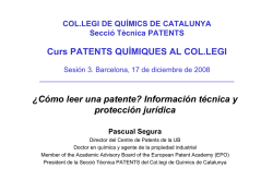 Curs PATENTS QU&Iacute;MIQUES AL COL.LEGI &iquest;C&oacute;mo leer una patente