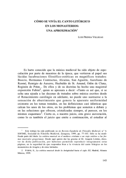 C&oacute;mo se viv&iacute;a el Canto lit&uacute;rgico en los monasterios: una aproximaci&oacute;n
