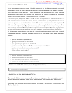 C&oacute;mo ense&ntilde;amos Historia en 6&ordm; a&ntilde;o 1. EL - Historia-Sexto