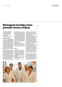 Biomagune investiga c&oacute;mo prevenir el ictus - CIC biomaGUNE