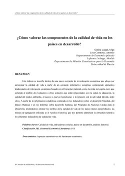 &iquest;C&oacute;mo valorar las componentes de la calidad de vida en los pa&iacute;ses