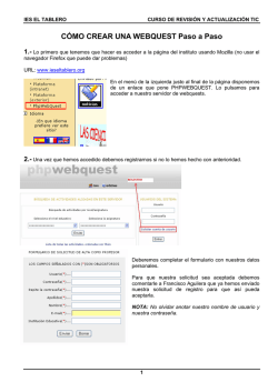 C&Oacute;MO CREAR UNA WEBQUEST Paso a Paso