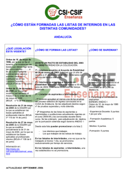 &iquest;C&Oacute;MO EST&Aacute;N FORMADAS LAS LISTAS DE INTERINOS EN LAS
