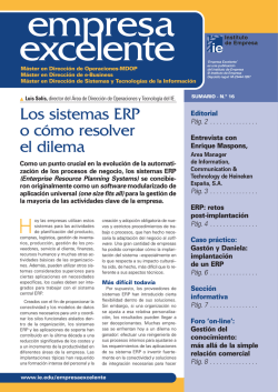 Los sistemas ERP o c&oacute;mo resolver el dilema - IE