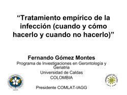 &ldquo;Tratamiento emp&iacute;rico de la infecci&oacute;n (cuando y c&oacute;mo hacerlo y