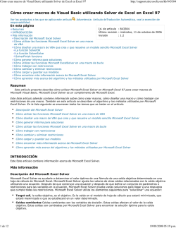 C&oacute;mo crear macros de VB utilizando Solver de Excel