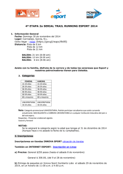 4&ordf; ETAPA 2o SERIAL TRAIL RUNNING ESPORT 2014 C&oacute;mo llegar