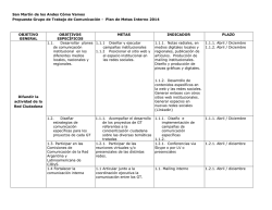 Plan de Metas Interno GT Comunicaci&oacute;n y Prensa 2014 - San Mart&iacute;n
