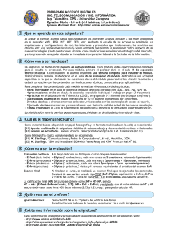 ① &iquest;Qu&eacute; se aprende en esta asignatura? ② &iquest;C&oacute;mo van a ser las
