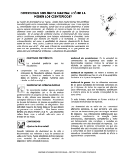 DIVERSIDAD BIOL&Oacute;GICA MARINA: &iquest;C&Oacute;MO LA - Valoraciencia