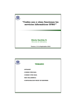 &ldquo;Cu&aacute;les son y c&oacute;mo funcionan los servicios inform&aacute;ticos UFRO &rdquo;