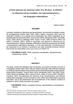&iquest;C&oacute;mo piensan los alumnos entre 16 y 20 a&ntilde;os el infinito? La