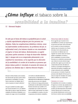 &iquest;C&oacute;mo influye el tabaco sobre la sensibilidad a la insulina?