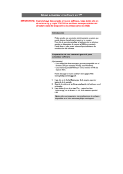 C&oacute;mo actualizar el software de TV - Philips