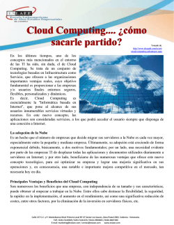 Cloud Computing.... &iquest;c&oacute;mo sacarle partido? Cloud - ESLAEE