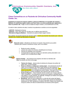 C&oacute;mo Convertirse en un Paciente de El R&iacute;o - Chiricahua