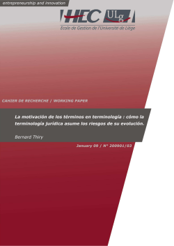 La motivaci&oacute;n de los t&eacute;rminos en terminolog&iacute;a : c&oacute;mo la - HEC-ULg