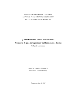 &iquest;C&oacute;mo hacer una revista en Venezuela? Propuesta de - Saber UCV