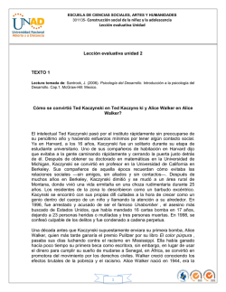 Lecci&oacute;n evaluativa unidad 2 TEXTO 1 C&oacute;mo se convirti&oacute; Ted