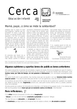 Educaci&oacute;n Infantil Mam&aacute;, pap&aacute;, &iquest;c&oacute;mo se mide la solidaridad?