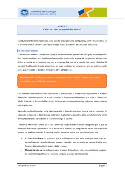 MOODLE C&oacute;mo se cursa en modalidad virtual Conceptos b&aacute;sicos