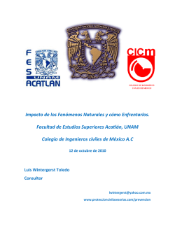 Impacto de los Fen&oacute;menos Naturales y c&oacute;mo Enfrentarlos. Facultad