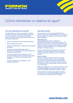 &iquest;C&oacute;mo desinfectar un sistema de agua? - Fernox