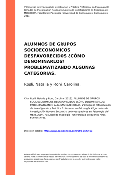 c&oacute;mo denominarlos? problematizando algunas - Acta Acad&eacute;mica