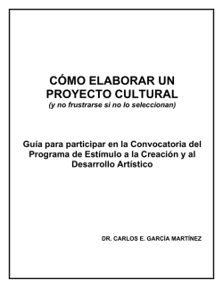 C&Oacute;MO ELABORAR UN PROYECTO CULTURAL - Servicios en L&iacute;nea