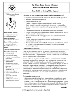 Su Gu&iacute;a Para C&oacute;mo Obtener Mantenimiento de - Wisconsin.gov