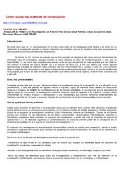 C&oacute;mo realizar un protocolo de investigaci&oacute;n