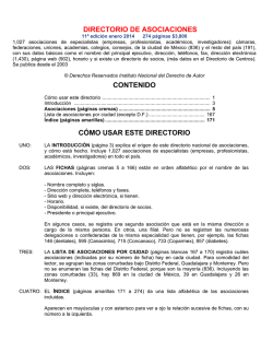 DIRECTORIO DE ASOCIACIONES CONTENIDO C&Oacute;MO USAR