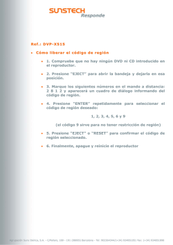 Ref.: DVP-X515 &bull; C&oacute;mo liberar el c&oacute;digo de regi&oacute;n &bull; 1. Compruebe